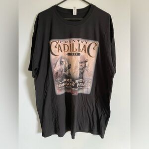 Jamey Johnson & Randy Houser Cadillac Tour Black Graphic T-Shirt size 2XL